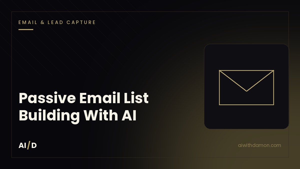 Passive Email List Building With AI: Systems That Grow Your List While You Sleep — article by Damon Scaife, AI with Damon